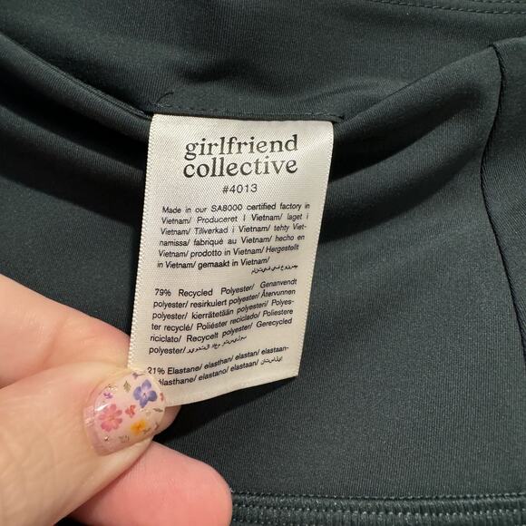 Girlfriend Collective High Rise Bike Shorts Moss Green NEW Size XS - Picture 5 of 7